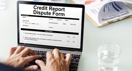 Photo of an Online Credit Report Dispute Form Photo of an Online Credit Report Dispute Form