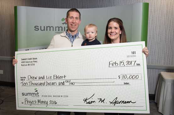 The Ehlerts Receiving a $10,000 Check The Ehlerts Receiving a $10,000 Check