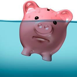 Piggy Bank Under Water Graphic