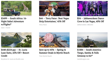 A screenshot of travel deals on JohnnyJet.com A screenshot of travel deals on JohnnyJet.com