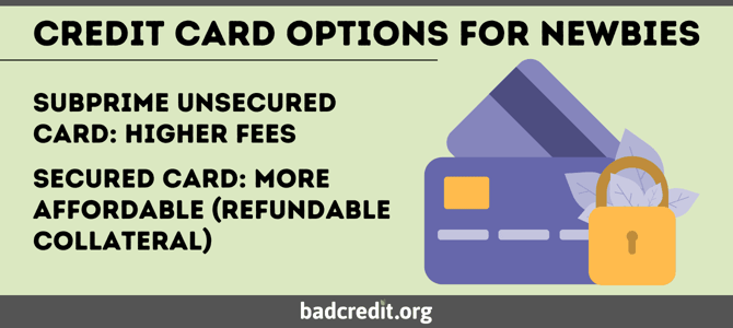 Credit card options for newbies Credit card options for newbies