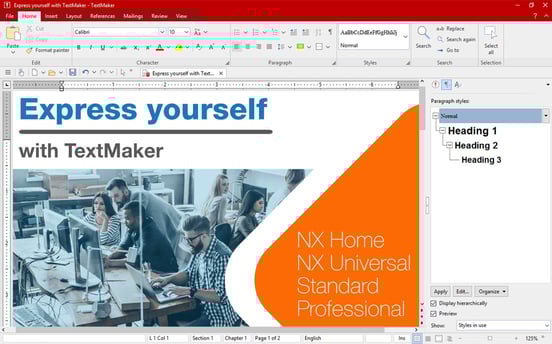 Screenshot of TextMaker interface Screenshot of TextMaker interface