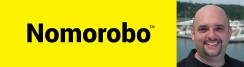 Nomorobo logo and photo of Founder Aaron Foss