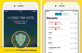 Screenshots of Nomorobo on mobile devices Screenshots of Nomorobo on mobile devices