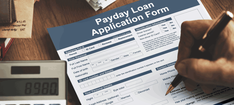 Stock photo of a payday loan application