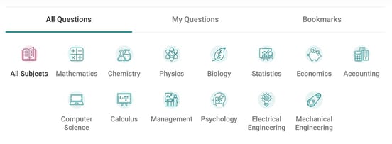Screenshot of Homework Help categories Screenshot of Homework Help categories