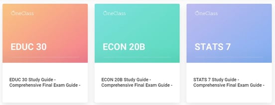 Screenshot of OneClass final exam study guides Screenshot of OneClass final exam study guides