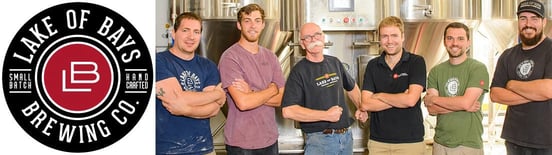 Lake of Bays Brewing Co. logo and photo of the team Lake of Bays Brewing Co. logo and photo of the team