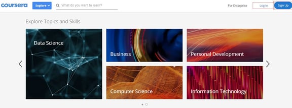 Screenshot of Coursera Topics