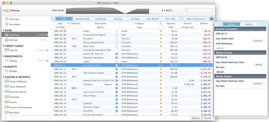 Screenshot of Moneydance dashboard Screenshot of Moneydance dashboard