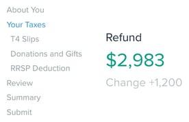 Screenshot of SimpleTax example refund Screenshot of SimpleTax example refund