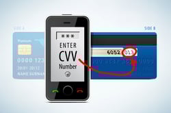 Stock photo of a CVV number on a mobile device and credit card Stock photo of a CVV number on a mobile device and credit card