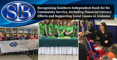 Southern Independent Bank Is Recognized For Community Service