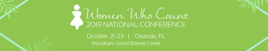 Screenshot of Women Who Count Conference banner Screenshot of Women Who Count Conference banner