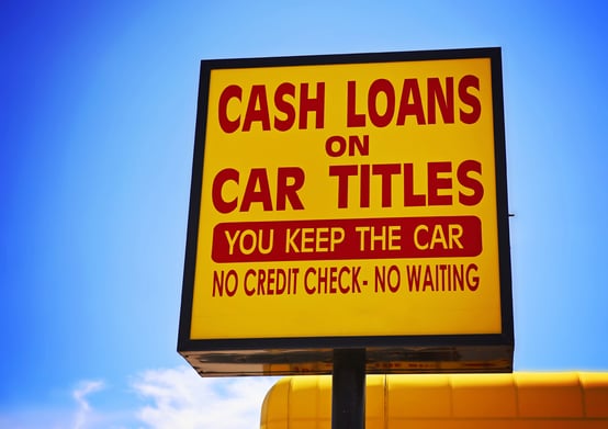 Stock Photo of a Title Loan Sign Stock Photo of a Title Loan Sign