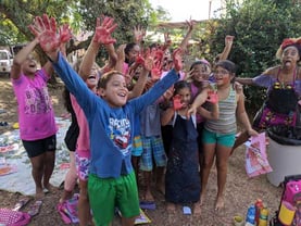 Picture of Children After Finger Painting Picture of Children After Finger Painting