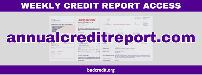 Weekly credit report access Weekly credit report access