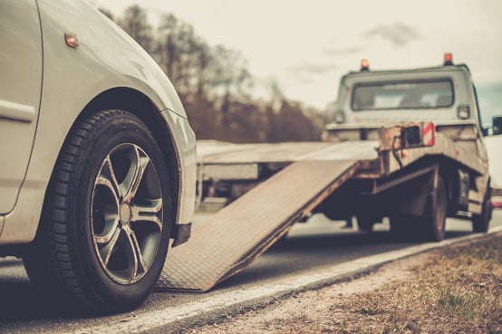 Image of a car being towed Image of a car being towed