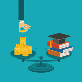 Student Loan Debt vs. Books Graphic