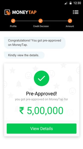 Screenshot from MoneyTap app