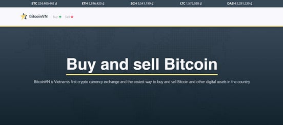 Screenshot of BitcoinVN homepage Screenshot of BitcoinVN homepage