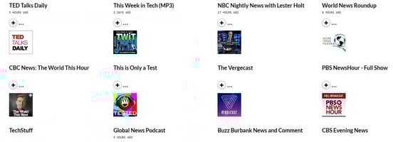 Screenshot of Player FM podcast suggestions Screenshot of Player FM podcast suggestions