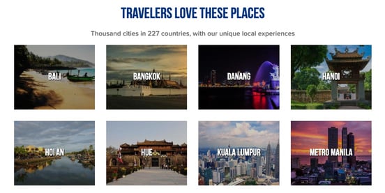 Screenshot of Triip destinations Screenshot of Triip destinations