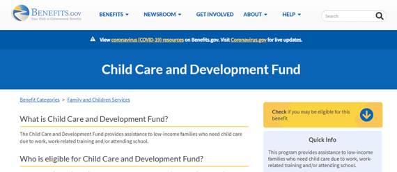 Benefits.gov website