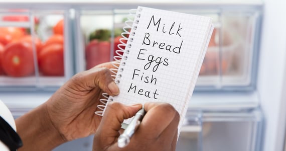 Photo of a shopping list Photo of a shopping list