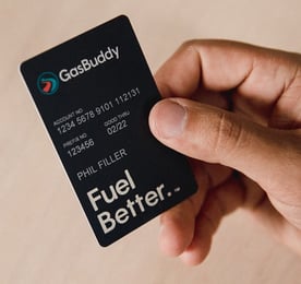 Photo of the GasBuddy debit card