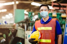 Worker Wearing a Face Mask