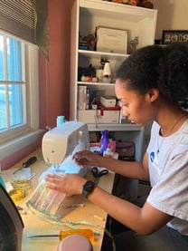 Alexis Acevedo Sews a Face Mask