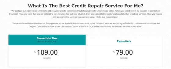 Ovation Credit Repair Pricing Ovation Credit Repair Pricing
