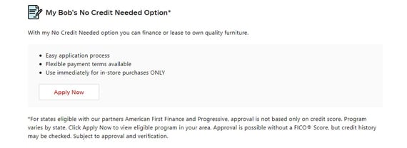 Bob's Discount Furniture Financing