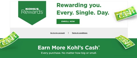 Screenshot of Kohl's Rewards Program