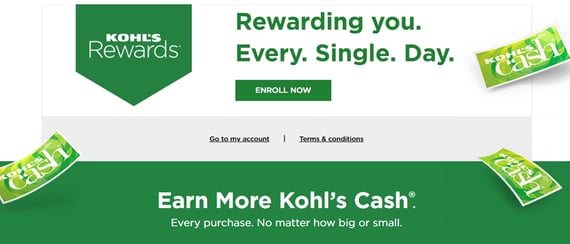 Screenshot of Kohl's Rewards Program Screenshot of Kohl's Rewards Program