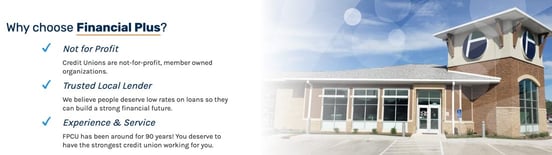 Screenshot from Financial Plus Credit Union website