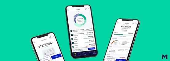 Screenshots of M1 app on mobile devices
