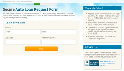 Auto Credit Express Application