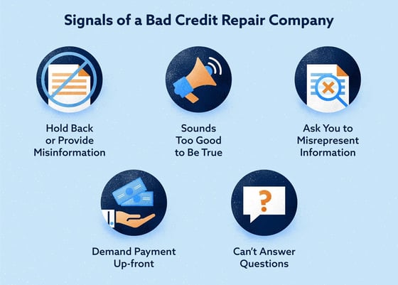 Signs of a Bad Credit Repair Company Signs of a Bad Credit Repair Company