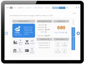 Screenshot of SmartCredit on tablet Screenshot of SmartCredit on tablet