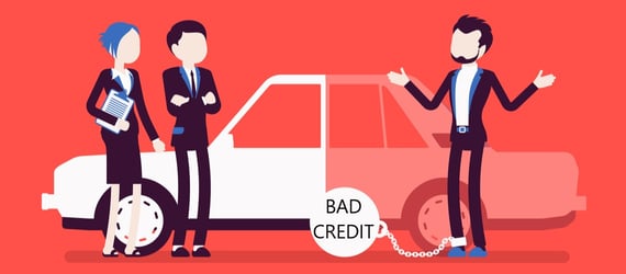Cartoon Image of a Man Trying to Buy a Car Cartoon Image of a Man Trying to Buy a Car