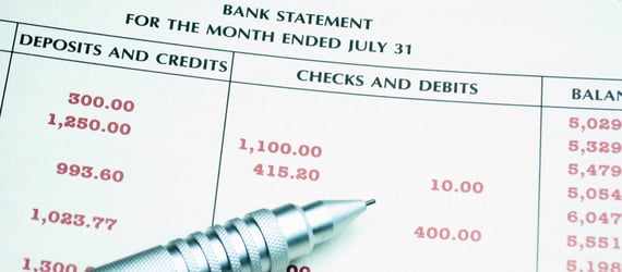 Picture of a bank statement Picture of a bank statement