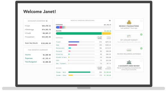 Screenshot of Lunch Money on a laptop