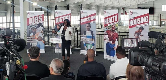 Photo of a Louisville Urban League press conference