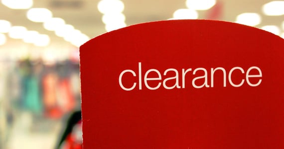 Clearance sign at a store. Clearance sign at a store.