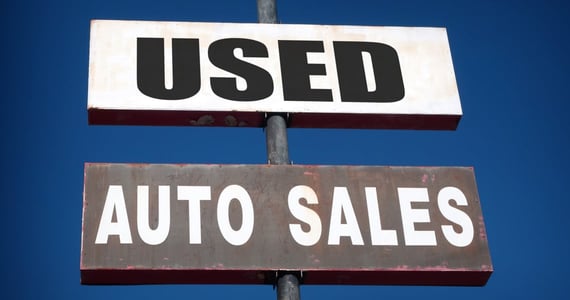 Used auto sales sign. Used auto sales sign.