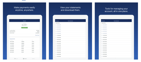 Screenshots of the Legacy First National Bank app on a tablet.