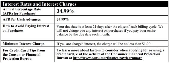 Example Credit Card Terms Example Credit Card Terms