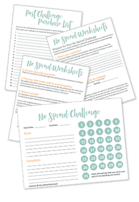 Image of No-spend challenge worksheets